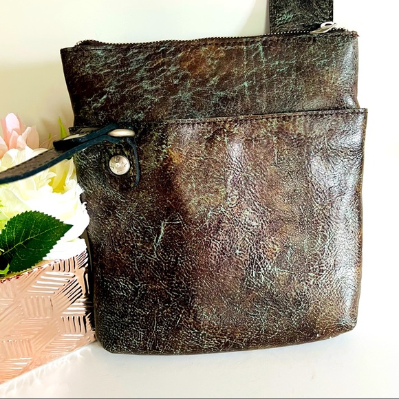 Patricia Nash Crossbody Bag Tooled Turquoise Stipes Sling Crossbody Bag - Picture 7 of 16